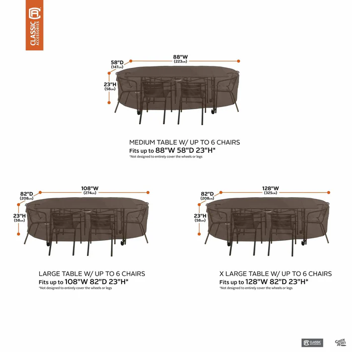 Madrona Rectangular/Oval Patio Table and Six Chairs Cover
