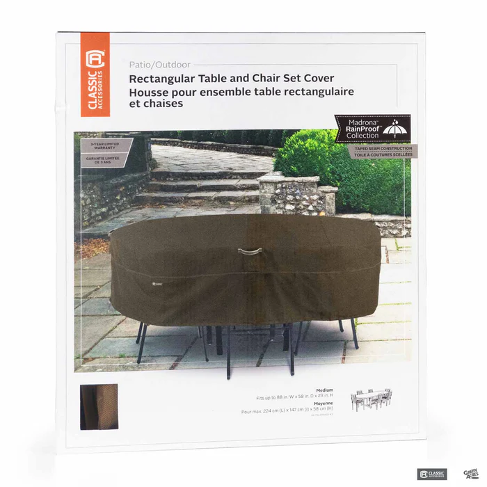 Madrona Rectangular/Oval Patio Table and Six Chairs Cover