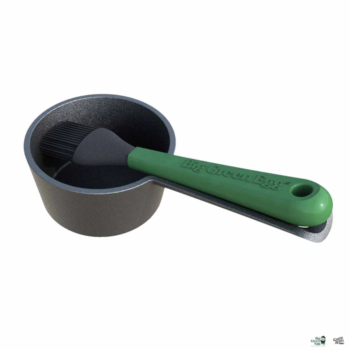 Big Green Egg Cast Iron Sauce Pot with Basting Brush