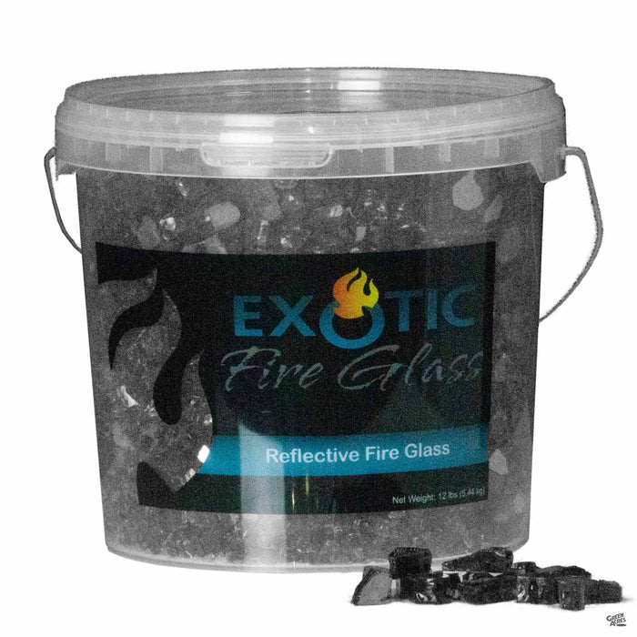 Exotic Fire Glass Reflective Fire Glass | Black
