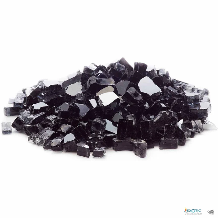 Exotic Fire Glass Reflective Fire Glass | Black