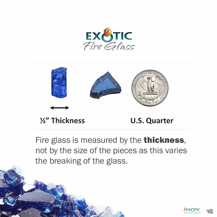 Exotic Fire Glass Reflective Fire Glass | Sky Blue
