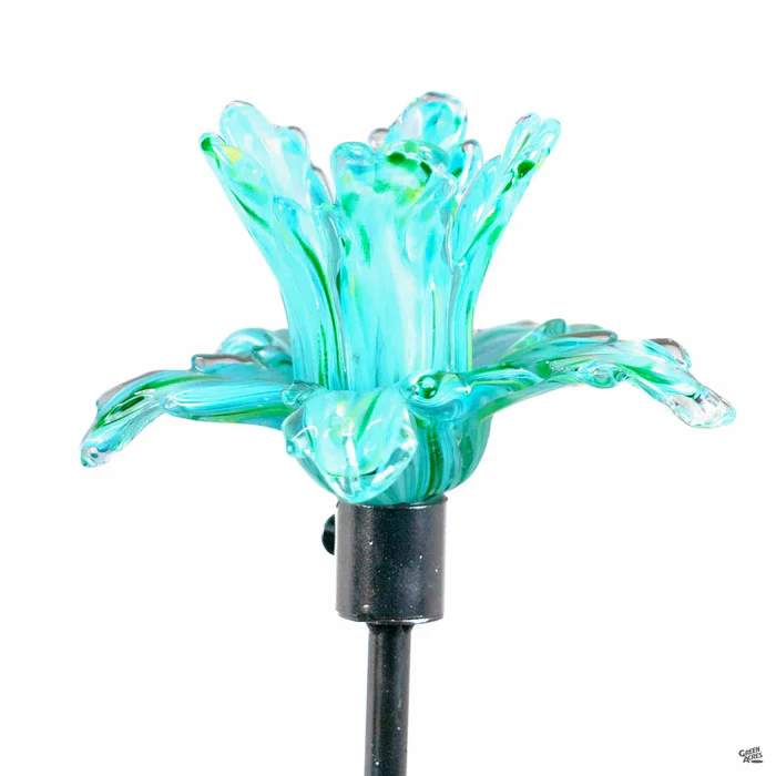 Glass Flower Garden Stake