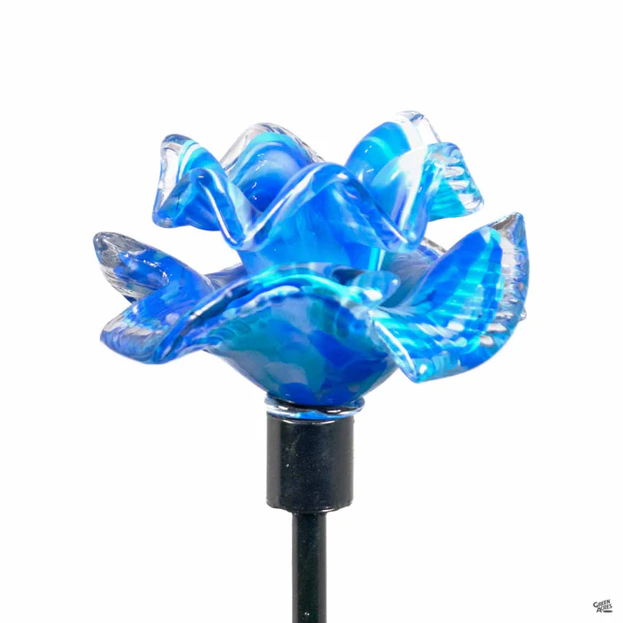 Glass Flower Garden Stake