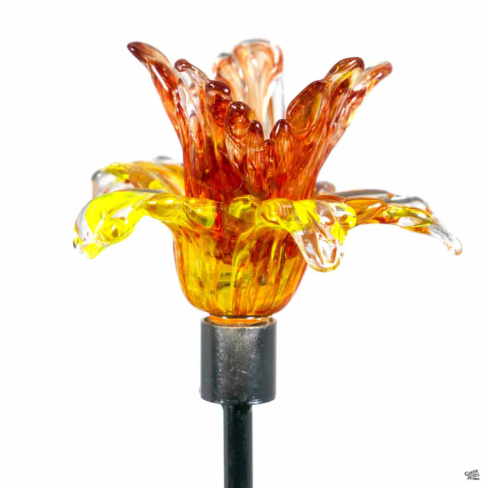 Glass Flower Garden Stake