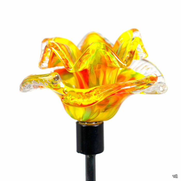 Glass Flower Garden Stake