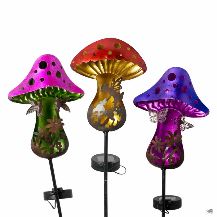 Decorative Mushroom Solar Garden Stakes