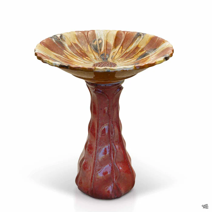 Maroon Birdbath