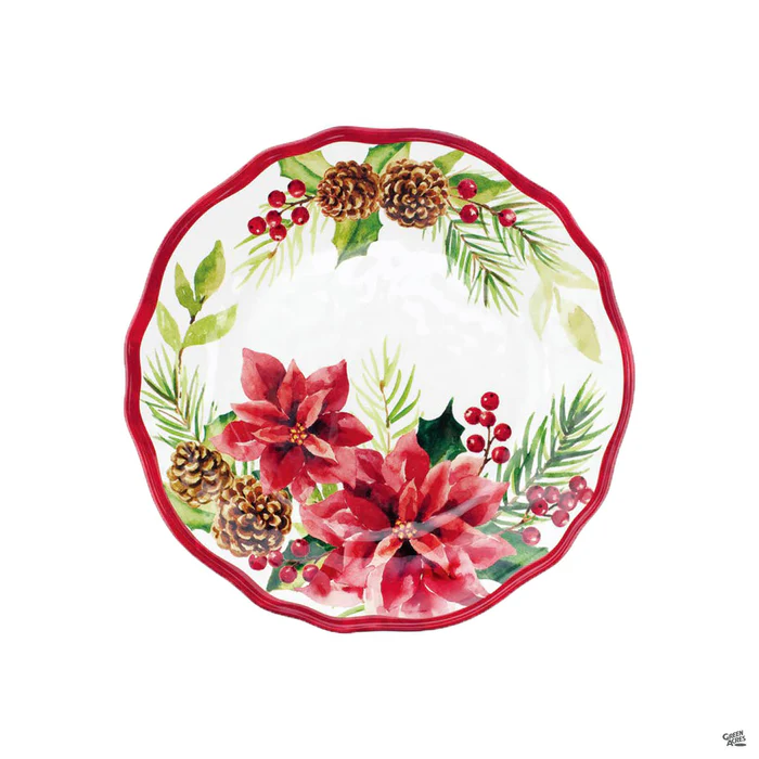 Holiday Poinsettia Plate