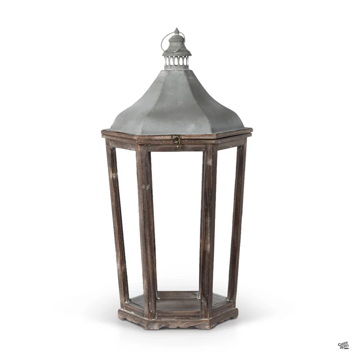 Wood & Galvanized Metal Lantern